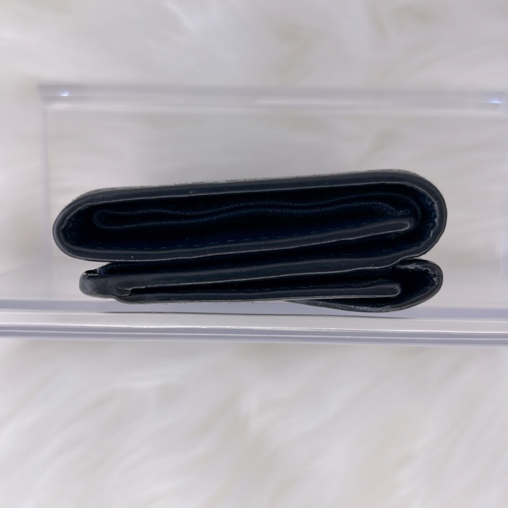 Balenciaga Navy Blue Croc-Embossed Trifold Compact Wallet - Picture 12 of 15